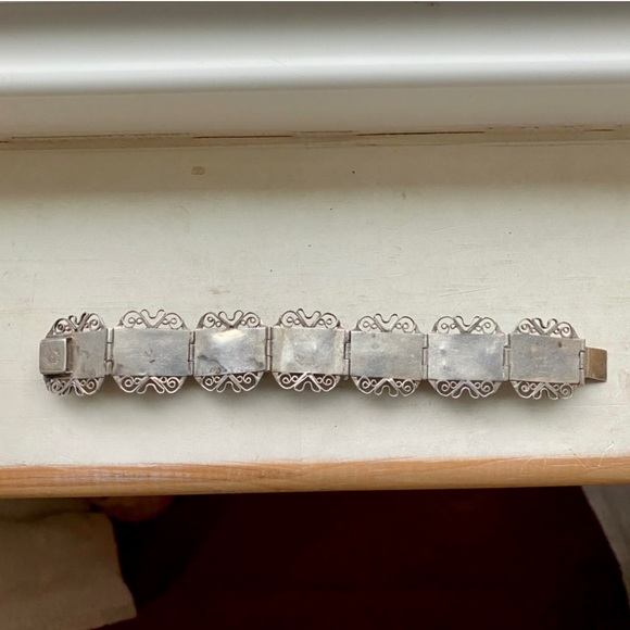 Sterling onyx vintage bracelet - Picture 9 of 11